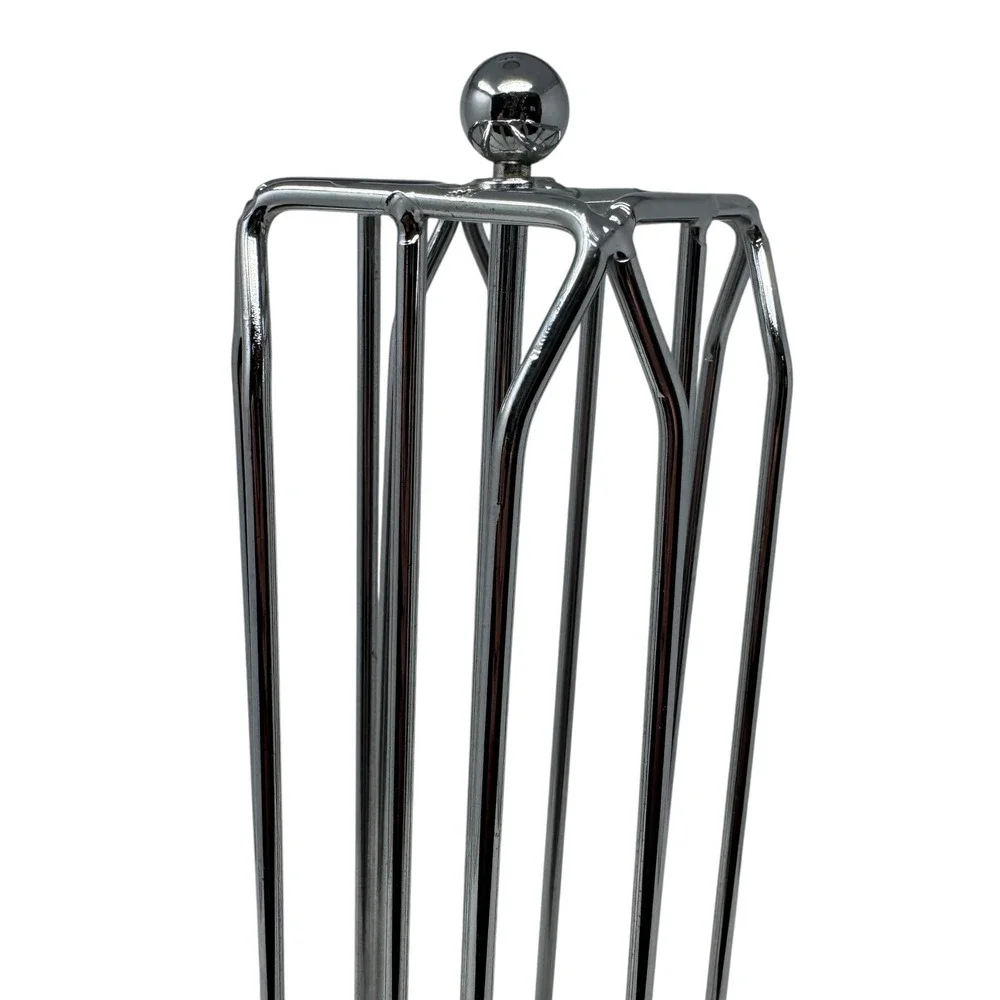 Chrome‎ Rotating Coffee Pod Holder Carousel Tower Organizer Silver Metal 15in